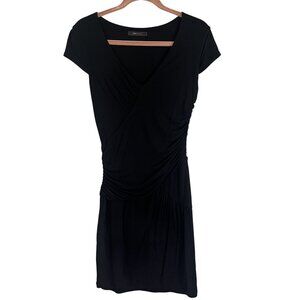 BCBG Wrap Mini Dress Black XS Bodycon Neutral Minimalist Sexy Chic Y2K Grunge